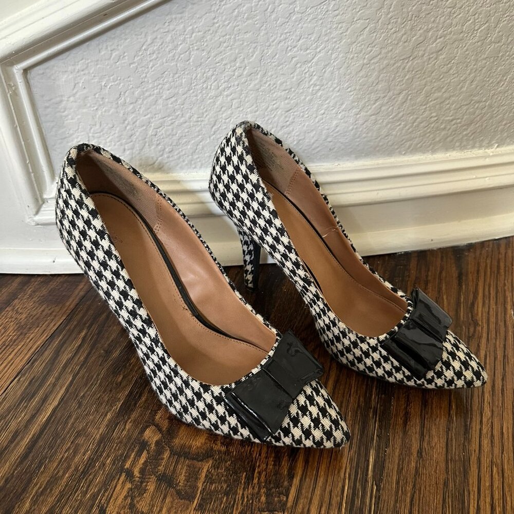 Apt. 9 Black and White Houndstooth Heels - Size 10